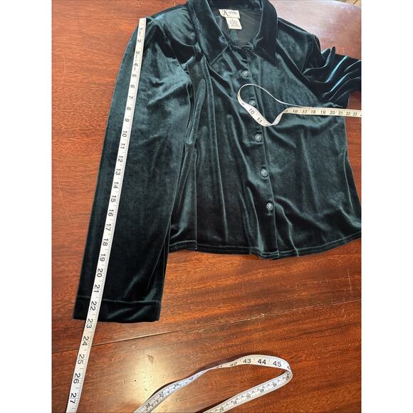 K Studio Green Velvet Maxi Dress Jacket Set Sz 16 Evening Cocktail Holiday Event - Picture 8 of 9